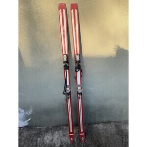 Vintage Yamaha All Round II Skis With Salomon Bindings Red Japan Fiberglass